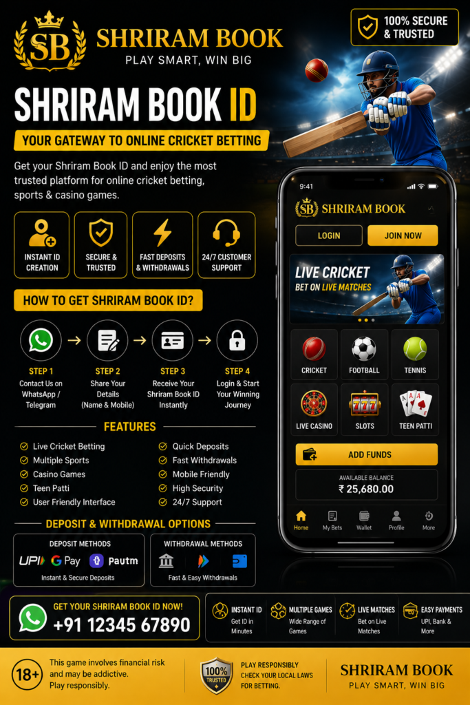 Shriram Book ID – Get Cricket Betting ID Instantly in India